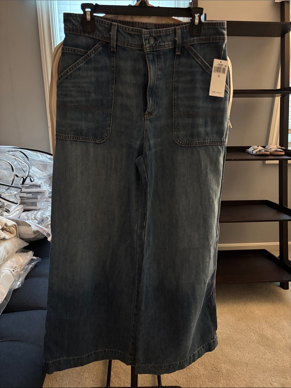 Lauren Ralph Lauren Women's Dark Blue Wide-Leg Denim Jeans